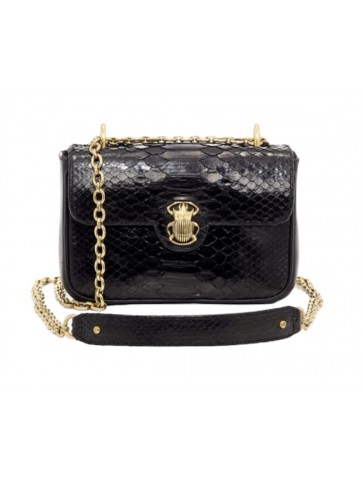 Ava Mini Black Python Bag -...