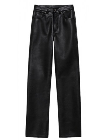 Roy Pantalon Noir en Cuir...