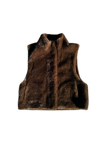 Gilet faux fur moka