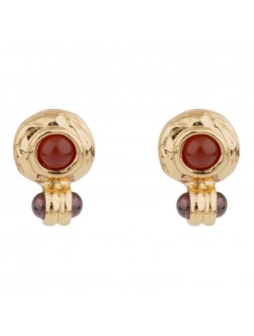 BO puces Amarante dorées -...